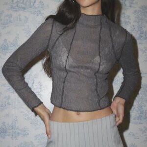 Urban Outfitters Gray Long Sleeve Top